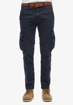 Superdry Cargohose SUPERDRY Core Cargo Pant, Herren, Gr. 32, L&auml;nge 32, blau (eclipse navy), Web, Obermaterial: 100% Baumwolle, unifarben, straight fit kn&ouml;chell