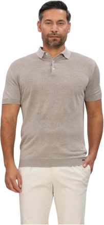 Gentiluomo Tops, Heren, Beige, M, Polo 3 Buttins
