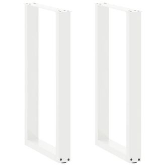 Berkfield Home Coffee Table Legs U-Shaped 2 pcs White 40x(90-91) cm Steel