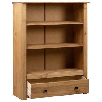 Berkfield Home Bookcase 80x35x110 cm Solid Pine Wood Panama Range in Brown | Size: 80 x 35 x 110 cm