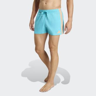 adidas Badeshorts ADIDAS PERFORMANCE 3-STREIFEN 3-INCH, Herren, Gr. XXL, N-Gr, lucid cyan, lucid orange, Gewirkt, Obermaterial: 100% Polyester, Badehosen Bad