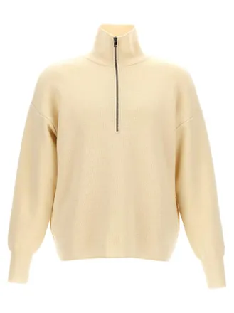 Maryya White Half zip sweater