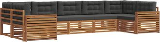 vidaXL Conjunto De Sof&aacute;s De Exterior 7 Uds. Natural Y Antracita Vidaxl