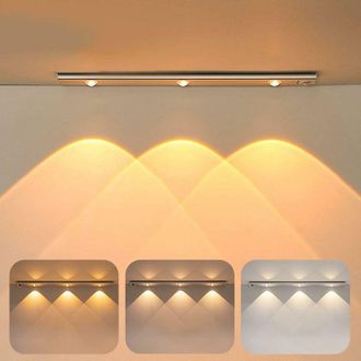 Elle Luz Led, Luz Para Armario De 40 Cm Con Sensor De Movimiento, Luz Led Recargable Por Usb, Luz Led Inal&aacute;mbrica Para Cocina Con 3 Modos De Iluminaci&oacute;n Y 