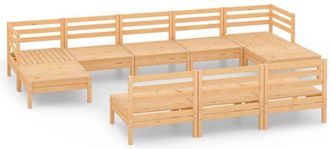 vidaXL Juego De Muebles De Jard&iacute;n 10 Piezas Madera Maciza De Pino Vidaxl