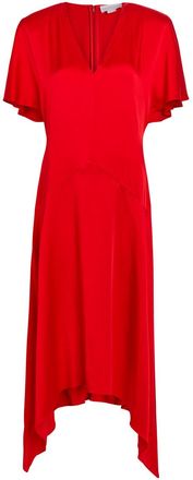 Stella McCartney Stella Mccartney Envers V-neck Satin Midi Dress - Red - 42 (UK10 / S)