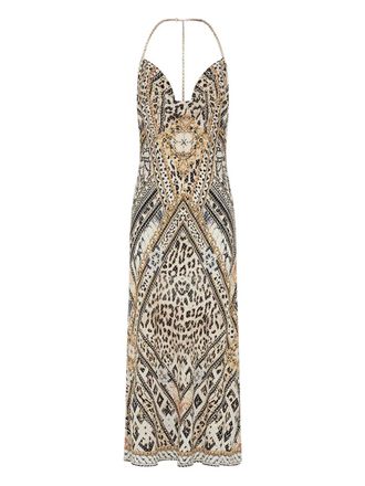Camilla Mosaic Muse midi-jurk - Beige
