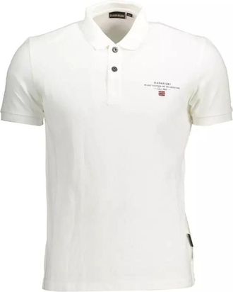 Napapijri Geborduurd Logo Katoenen Poloshirt - Heren - Polos - Wit - XL - Katoen - Tops