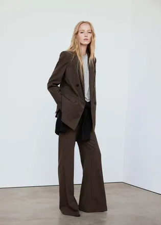 Mango Pantaloni completo pied-de-poule cioccolato - Donna - 36 - MANGO