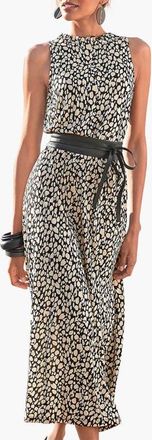 Lascana Womens High Neck Maxi Dress in Black Printed at Nordstrom, Size 14