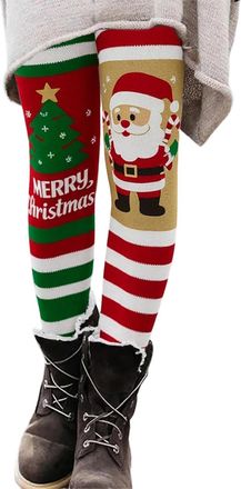 Generic Christmas Leggings for Women Elastic Butt Lifting High Waisted Tummy Control Santa Xmas Tree Printed Leggings Soft Comfortable Stretchy Gym Yoga Pants