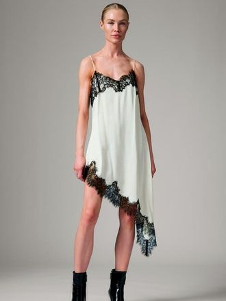 Day Birger Et Mikkelsen Lara Lace Trim Asymmetrical Slip Dress in Vanilla Ice at Nordstrom, Size 10