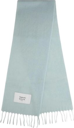 Maison Kitsun&eacute; Sciarpa Liscia in Baby Alpaca - - Accessories - unisex - Verde - ONE SIZE