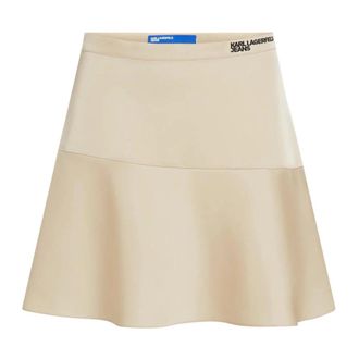 Karl Lagerfeld Short Skirts, female, Beige, Size: XS KLJ Satin Mini Skirt