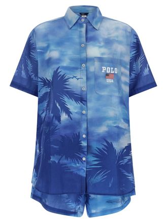 Ralph Lauren Blue Logo Printed Shirt