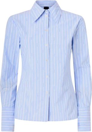 Pinko Cathleen gestreept overhemd - Dames - Overhemden - Blauw - XS - Katoen - Overhemden