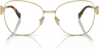 Miu Miu 0mu 50xv Oversized Gold Metal Frame Eyeglasses