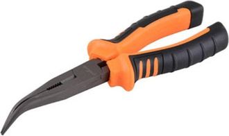 OEM Pince A Bec Courbe - Acier Au Carbone - 19 Cm - Bec Incurv&eacute; Zigrin&eacute; - Bricolage R&eacute;paration &Eacute;lectricit&eacute; - 1 Pi&egrave;ce
