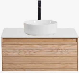 Sklum Conjunto De Mueble De Ba&ntilde;o En Madera De Fresno Tedrik Sklum