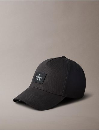 Calvin Klein Mens Monologo Patch Baseball Cap - Black
