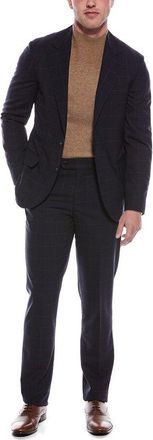 Brunello Cucinelli Navy Checkered Tailored Blazer, Brand Size 48 (US Size 38)