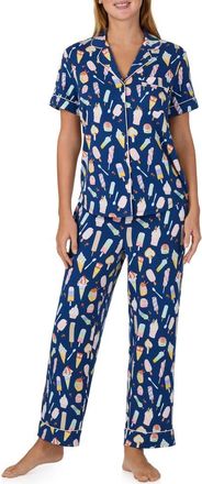 Kate Spade New York print crop pajamas in Navy Print at Nordstrom, Size X-Small