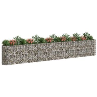 Berkfield Home Durable Gabion Raised Bed Galvanised Iron 610x50x100 cm in Silver | Size: 610 x 50 x 100 cm