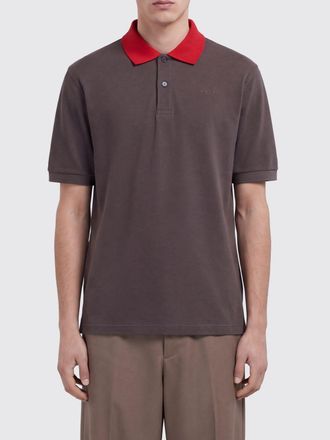 Marni Polo in cotone a maniche corte con colletto a costine e due bottoni