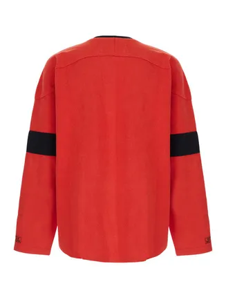 ERL Logo-Embroidered Cotton Sweatshirt - Red