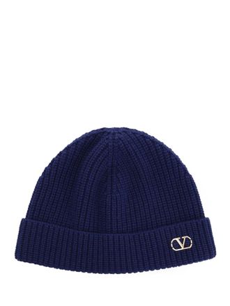 Valentino Garavani Cashmere Bennie Cap Cappelli Blu-Uomo