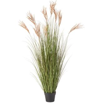 Beliani Planta Artificial En Maceta Bromo Material Sint&eacute;tico Decoraci&oacute;n Con Maceta Negra 150 Cm Flor Verde Y Marr&oacute;n Claw Flower