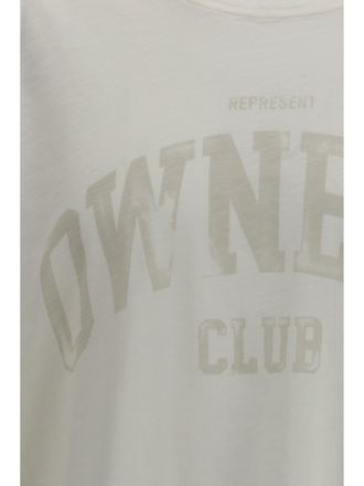 Represent Mens T-Shirt Owners Club Chalk Cotton T-Shirts And Polos