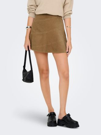 Only Cordrock ONLY ONLMOXIE HW CORD SKATER SKIRT CC PNT, Damen, Gr. XL (42), braun (toasted coconut), Cord, Obermaterial: 100% Baumwolle, unifarben, regula
