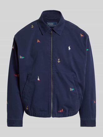 Polo Ralph Lauren Regular Fit Blouson aus reiner Baumwolle mit Stickereien in Marine, Gr&ouml;&szlig;e XXL