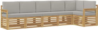 vidaXL Conjunto De Sof&aacute;s De Exterior 6 Uds. Blanco Y Gris Claro Vidaxl