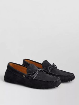 Tod's suede loafers lace bow rubber sole