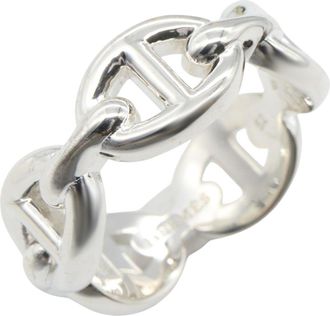 Herm&egrave;s Silver Silver 925 Band Ring (Pre-Owned)