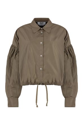 Msgm Beige Relaxed Solid Shirt