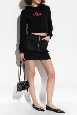 Diesel Sweatshirt F-SLIMMY-HOOD-OD, Womens, Black