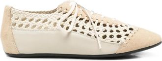 Hereu Schoenen, Dames, Beige, 41 EU, Leer, Esportiu Woven Sneakers