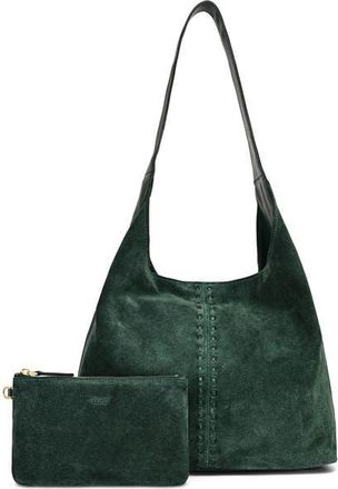 OLD TREND Hydrangea Genuine Leather Suede Classic Hobo Bag in Kale at Nordstrom