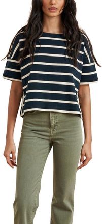 La Ligne Short Sleeve Breton Tee in Navy/ecru at Nordstrom, Size X-Large