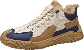 Generic Mens Winter Trainers, Lightweight Flat Bottom Hiking Shoe Slip-On Walking Arch Support Trainers Waterproof Fur Lined Footwear Breathable Casual Walkin