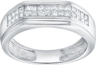 LuvMyJewelry Luvian 0.50 Ct 10K Gold Diamond Band in 10K White Gold at Nordstrom, Size 7