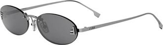 Fendi Sunglasses, unisex, Black, Size: 54 MM First Crystal Oval Sunglasses