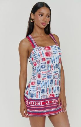 Show me your Mumu Detour Mini Dress in Sardine Border at Nordstrom, Size Large