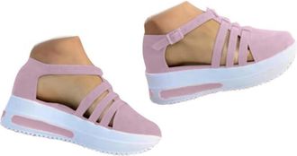 Generic Wedge Sandals for Women UK Closed Toe Shoes Wide Fit Platform Slides Fashion Gladiator Roman Sandals Soft Sole Non-Slip Summer Sports Shoes Breathable