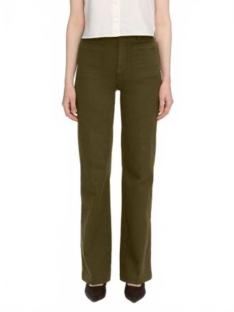 Frame Denim Refined Wide Leg Trouser In Tree Moss