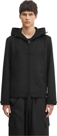 Yohji Yamamoto Bonded Melton Jacket - Heren - Zomerjassen - Zwart - L - Wol - Jassen