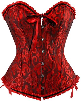 Generic Corset Tops for Women Lace Womens Overbust Sweetheart Lace Up Corset Bustier Top Push Up Bodysuit Bustier Shapewear Lingerie Corsets Cinchers for Hall